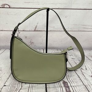 BCBGeneration Shoulder Bag Sage Green Minimalist Y2K Baguette Purse Zip